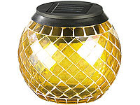 Lunartec Solar-Mosaik-Licht Gelb/Orange 3er-Set (weiß & farbwechselnd); Party-LED-Lichterketten in Glühbirnenform 