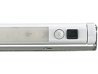 Lunartec LED-Lichtleiste mit Bewegungsmelder und Lichtsensor weiß (refurbished); LED-Batterieleuchten mit Bewegungsmelder 