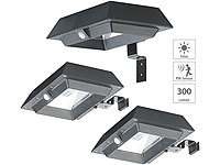 Lunartec 3er-Set 2in1-Solar-LED-Dachrinnen & Wandleuchten, PIR-Sensor, 300 lm; LED-Solar-Glasbausteine LED-Solar-Glasbausteine LED-Solar-Glasbausteine LED-Solar-Glasbausteine 