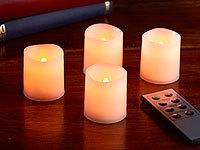 Lunartec Mini-LED-Kerzenset, 4er-Set mit Fernbedienung, weiß