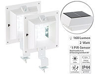 Lunartec 2er-Set Solar-LED-Dachrinnenleuchten mit PIR-Sensor, 160 lm, 2W, IP44; LED-Solar-Außenlampen mit PIR-Sensoren (neutralweiß), Solar-Wegeleuchten im Straßenlaternen-Design mit Dämmerungssensor LED-Solar-Außenlampen mit PIR-Sensoren (neutralweiß), Solar-Wegeleuchten im Straßenlaternen-Design mit Dämmerungssensor LED-Solar-Außenlampen mit PIR-Sensoren (neutralweiß), Solar-Wegeleuchten im Straßenlaternen-Design mit Dämmerungssensor LED-Solar-Außenlampen mit PIR-Sensoren (neutralweiß), Solar-Wegeleuchten im Straßenlaternen-Design mit Dämmerungssensor 