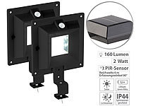 Lunartec 2er-Set Solar-LED-Dachrinnenleuchten mit PIR-Sensor, 160 lm, schwarz; LED-Solar-Außenlampen mit PIR-Sensoren (neutralweiß), Solar-Wegeleuchten im Straßenlaternen-Design mit Dämmerungssensor LED-Solar-Außenlampen mit PIR-Sensoren (neutralweiß), Solar-Wegeleuchten im Straßenlaternen-Design mit Dämmerungssensor LED-Solar-Außenlampen mit PIR-Sensoren (neutralweiß), Solar-Wegeleuchten im Straßenlaternen-Design mit Dämmerungssensor LED-Solar-Außenlampen mit PIR-Sensoren (neutralweiß), Solar-Wegeleuchten im Straßenlaternen-Design mit Dämmerungssensor 