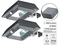 Lunartec 2er-Set 2in1-Solar-LED-Dachrinnen & Wandleuchten, je 300 lm, schwarz; LED-Solar-Glasbausteine LED-Solar-Glasbausteine LED-Solar-Glasbausteine LED-Solar-Glasbausteine 