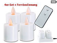 Lunartec LED-Akku-Teelichter mit beweglicher Flamme, Ladestation, Fernbedienung; Winter-Deko-Glasflaschen mit LED-Echtwachskerzen Winter-Deko-Glasflaschen mit LED-Echtwachskerzen 