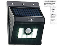 Lunartec Solar-LED-Wandleuchte mit Bewegungsmelder, Dimm-Funktion, 180 lm, IP44; LED-Solar-Glasbausteine LED-Solar-Glasbausteine LED-Solar-Glasbausteine LED-Solar-Glasbausteine 