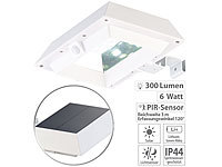 Lunartec 2in1-Solar-LED-Dachrinnen & Wandleuchte, PIR-Sensor, 300 lm, weiß; LED-Solar-Glasbausteine LED-Solar-Glasbausteine 
