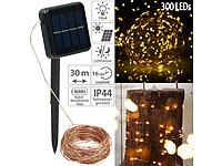 Lunartec Solar-Lichterkette aus Kupferdraht, 300 warmweiße LEDs, 8 Modi, 32 m; LED-Solar-Wegeleuchten LED-Solar-Wegeleuchten LED-Solar-Wegeleuchten LED-Solar-Wegeleuchten 
