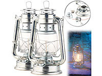 Lunartec 2er-Set Nostalgische Petroleum-Sturmlaternen mit Glaskolben, verzinkt; Up/Down-Lampen, LED-Sturmlampen Up/Down-Lampen, LED-Sturmlampen Up/Down-Lampen, LED-Sturmlampen Up/Down-Lampen, LED-Sturmlampen 