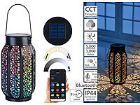 Lunartec Smarte Solar-Laterne aus Metall mit RGB-CCT-LEDs, App, Bluetooth, IP44; Up/Down-Lampen Up/Down-Lampen Up/Down-Lampen Up/Down-Lampen 