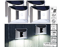Lunartec 4er-Set Solar-LED-Wandleuchte mit PIR-Sensor, Edelstahl, 20 lm, IP44; Winter-Deko-Glasflaschen mit LED-Echtwachskerzen Winter-Deko-Glasflaschen mit LED-Echtwachskerzen Winter-Deko-Glasflaschen mit LED-Echtwachskerzen Winter-Deko-Glasflaschen mit LED-Echtwachskerzen 