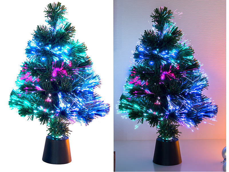 dreifarbige Batteriebetrieb, 45 cm LED-Beleuchtung, Lunartec Deko-Tannenbaum,