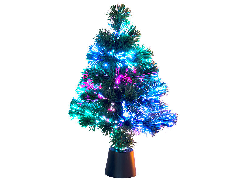 dreifarbige Deko-Tannenbaum, 45 LED-Beleuchtung, Lunartec Batteriebetrieb, cm