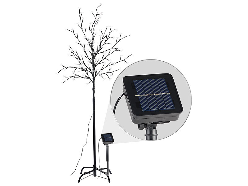 Lunartec XL-Solar-LED-Lichterbaum mit 200 beleuchteten Knospen