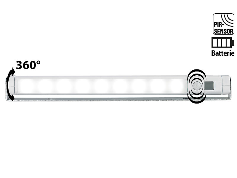 Lunartec Automatische LED-Lichtleiste m. Bewegungsmelder (refurbished)