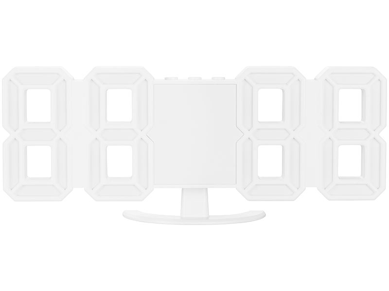 Lunartec Große Digital-LED-Tisch- & Wanduhr, 7 Segmente, dimmbar, Wecker,  21 cm