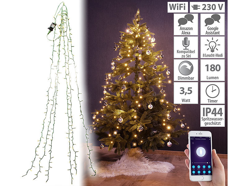 Kabellose Lichterketten für Weihnachtsbaumbeleuchtung
