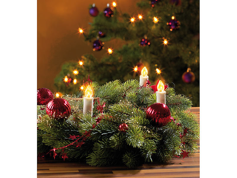 Lunartec LED-Weihnachtsbaum-Lichterkette mit 20 Kerzen, 3 Watt
