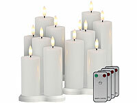 Lunartec Kerzensets, LED Kerzen, LED Kerzen Timer, Kerze; Kabellose, dimmbare LED-Weihnachtsbaumkerzen mit Fernbedienung und Timer Kabellose, dimmbare LED-Weihnachtsbaumkerzen mit Fernbedienung und Timer Kabellose, dimmbare LED-Weihnachtsbaumkerzen mit Fernbedienung und Timer