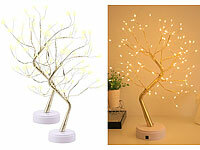 Lunartec LED Baum Batterie, LED Baum innen, Goldfarbener Lichterbaum