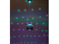 Selbstdrehende Discokugel mit Sockel und 18 farbigen LEDs, Ø 15 cm