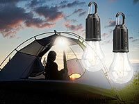 Lunartec 2er-Set LED-Akku-Glühbirnen mit je 120 Lumen, 400 mAh, USB-Ladung
