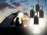 Lunartec 4er-Set LED-Akku-Glühbirnen mit je 120 Lumen, 400 mAh, USB-Ladung