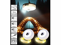 Lunartec 2er Set 2in 1 Campinglampe mit Lichterkette, 10m LED Draht XXXX