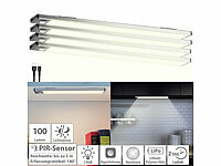 Lunartec 4er-Set Akku-LED-Lichtleiste, Licht & Bewegungssensor, warmweiß; LED-Lichtbänder LED-Lichtbänder LED-Lichtbänder 