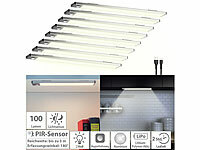 Lunartec 8er-Set Akku-LED-Lichtleisten, Licht & Bewegungssensor, 2 Modi, 33 cm; LED-Lichtbänder LED-Lichtbänder LED-Lichtbänder 
