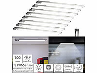 Lunartec 8er-Set Akku-LED-Lichtleiste, Licht & Bewegungssensor, tageslichtweiß; LED-Lichtbänder LED-Lichtbänder LED-Lichtbänder 