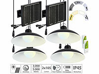 Lunartec 2er-Set Solar-LED-Doppel-Hängelampen, 2x 105 lm, Akku, Timer